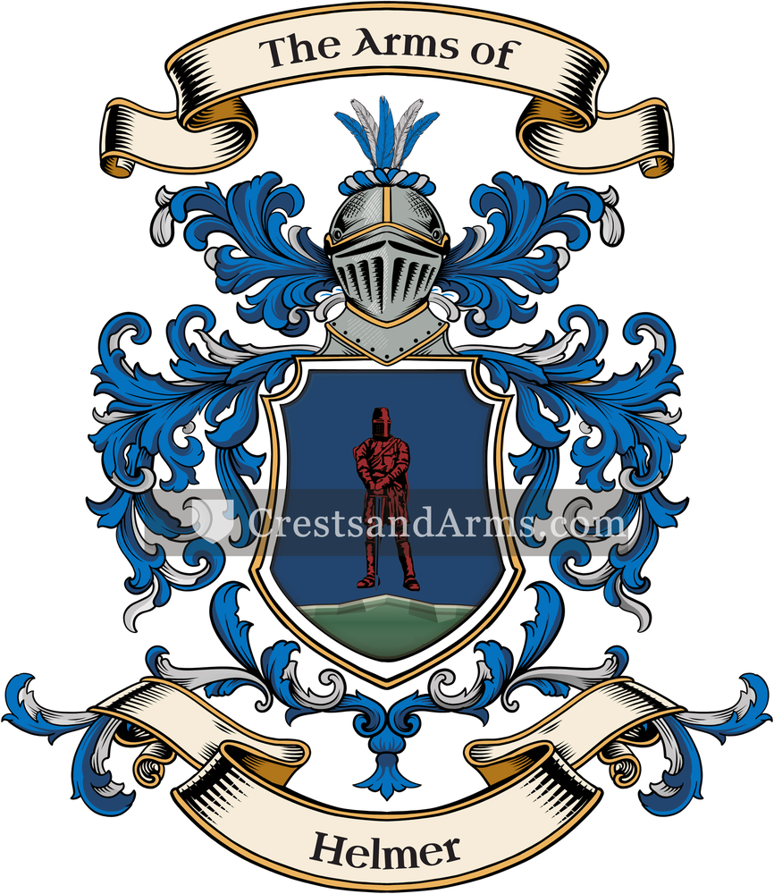 The Helmer coat of arms, drawn from the recorded blazon