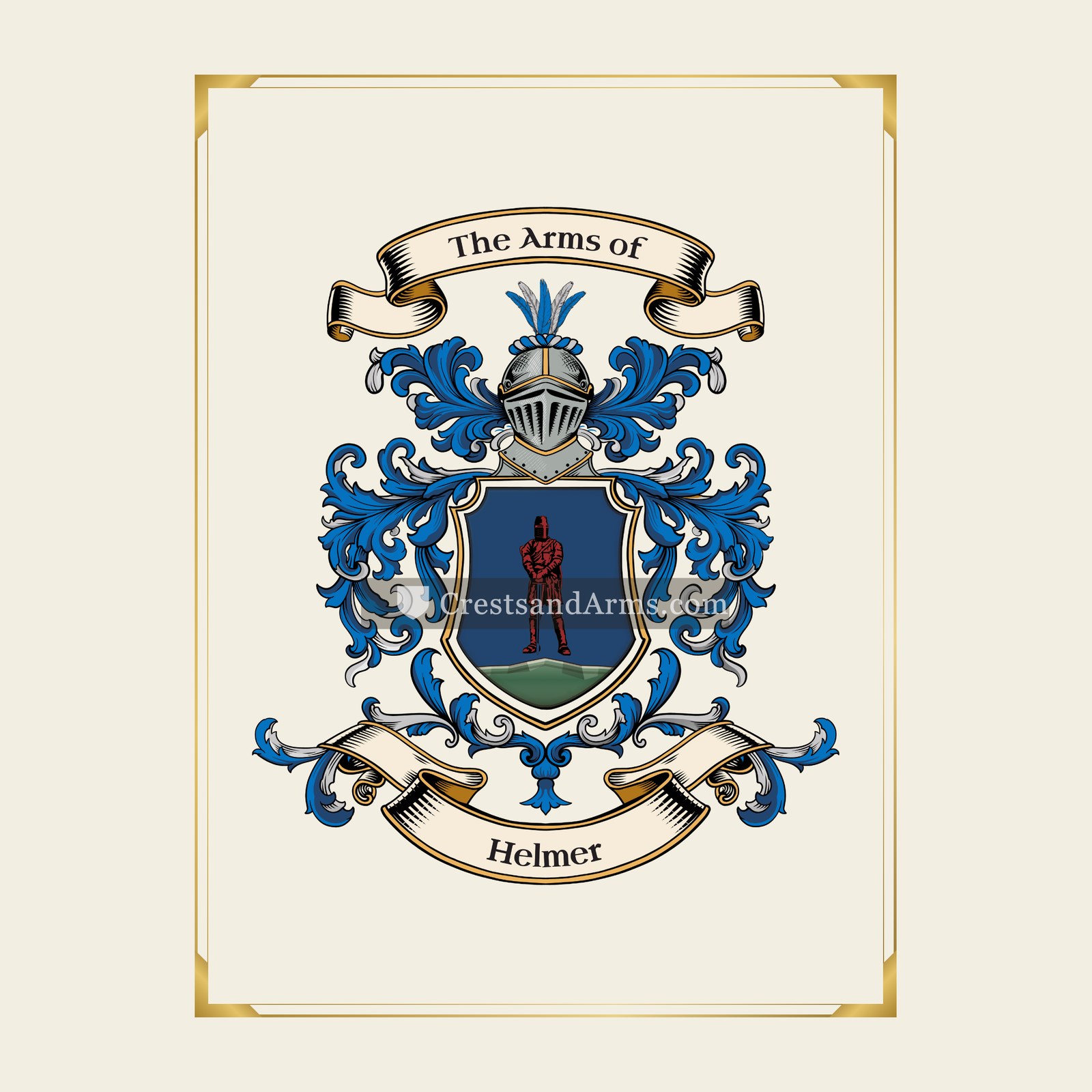 With gold border