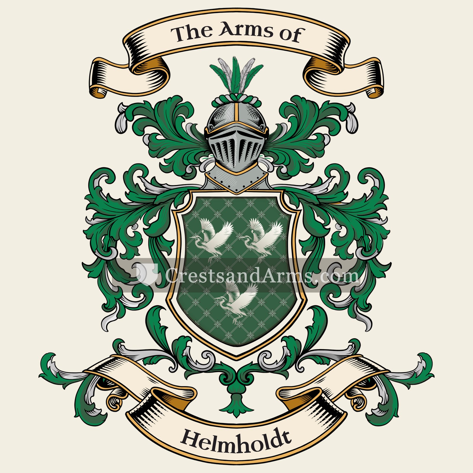 The Helmholdt coat of arms, drawn from the recorded blazon