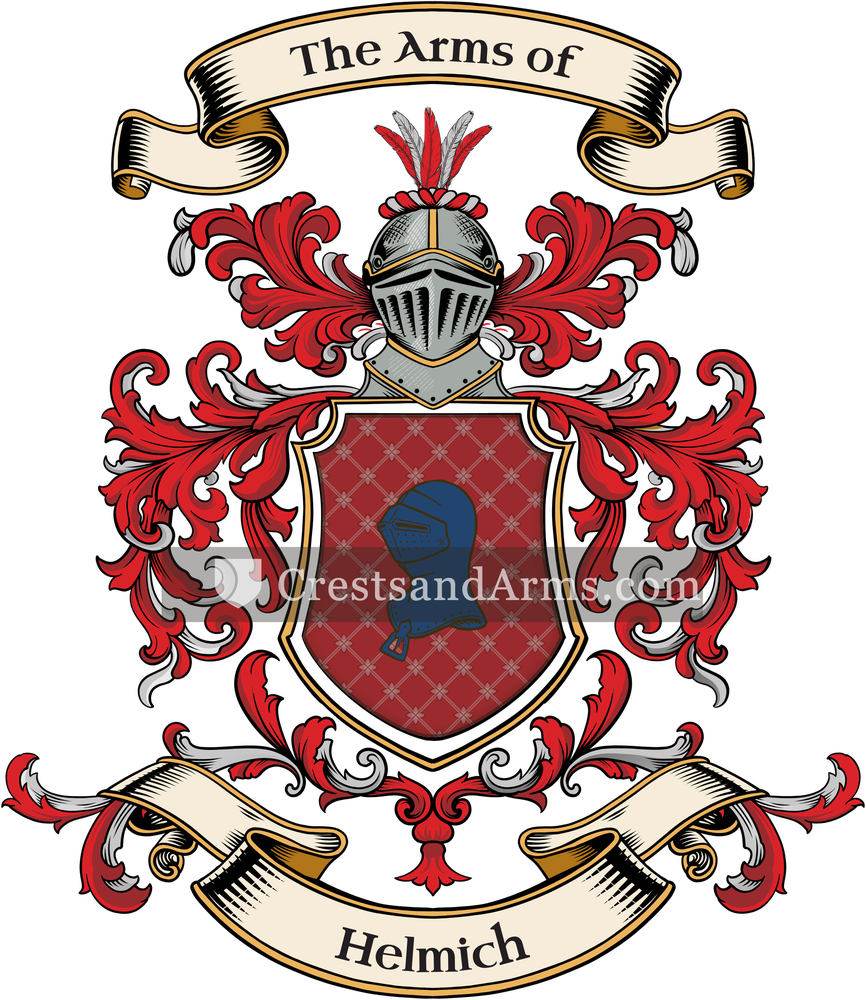 The Helmich coat of arms, drawn from the recorded blazon