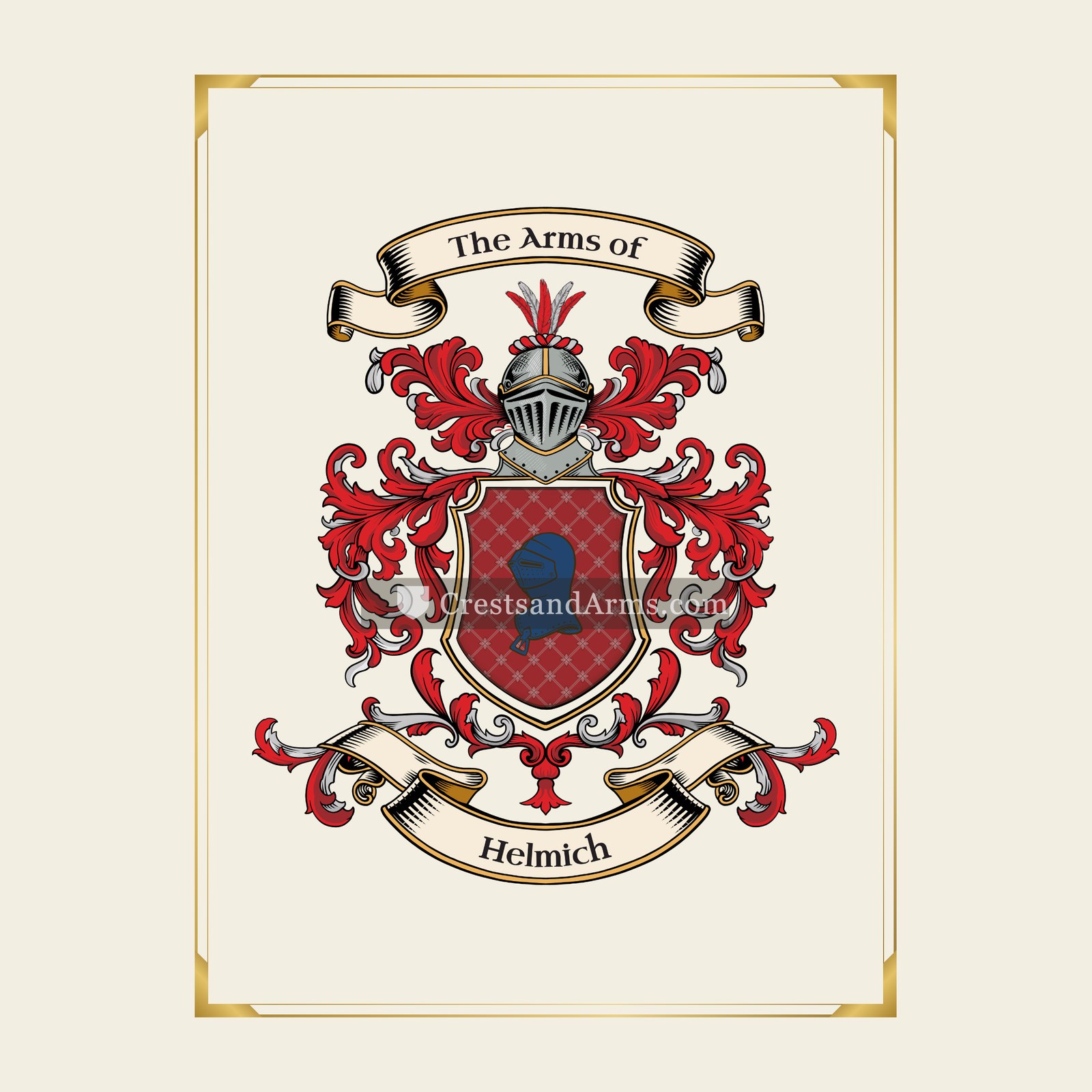 With gold border