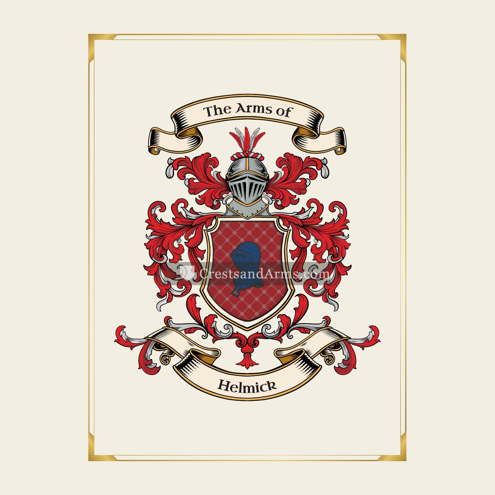 With gold border