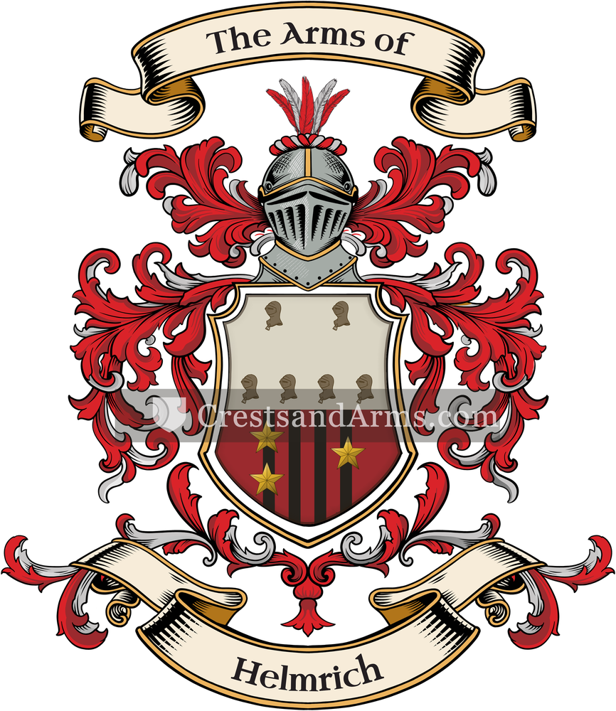 The Helmrich coat of arms, drawn from the recorded blazon