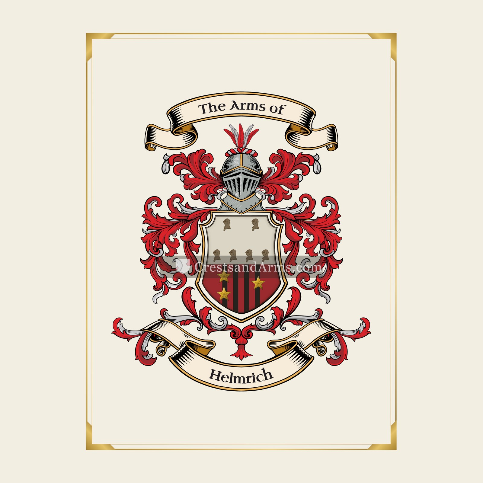 With gold border