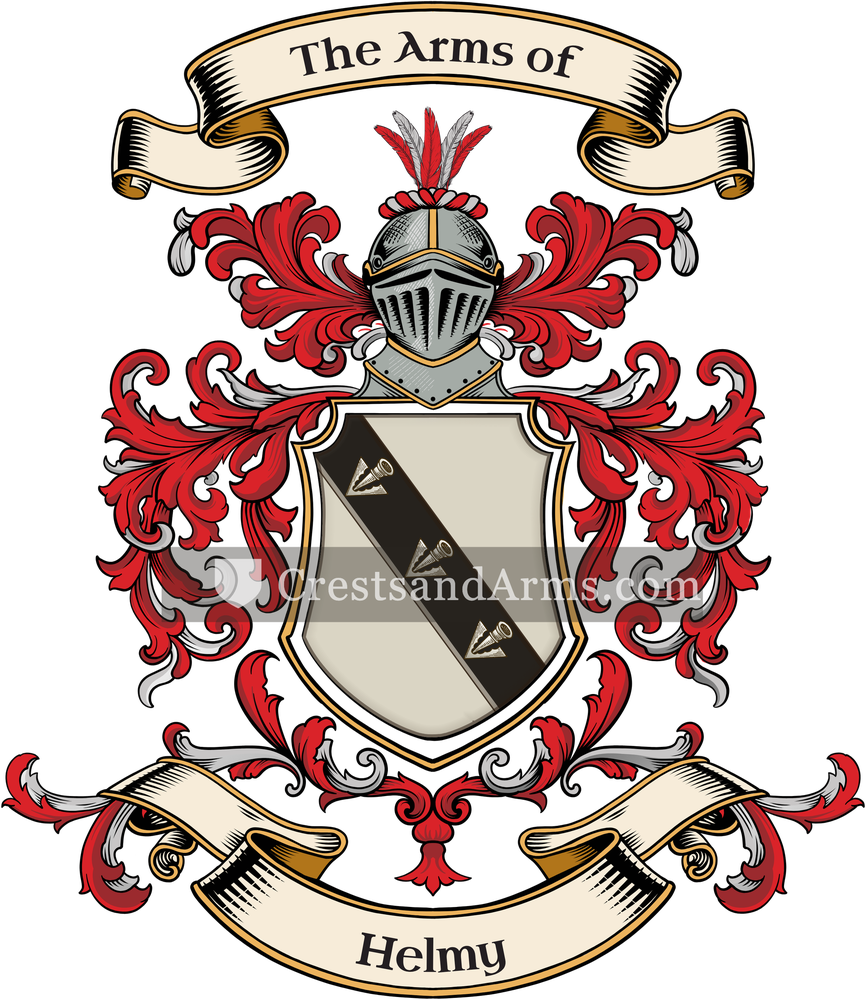 The Helmy coat of arms, drawn from the recorded blazon