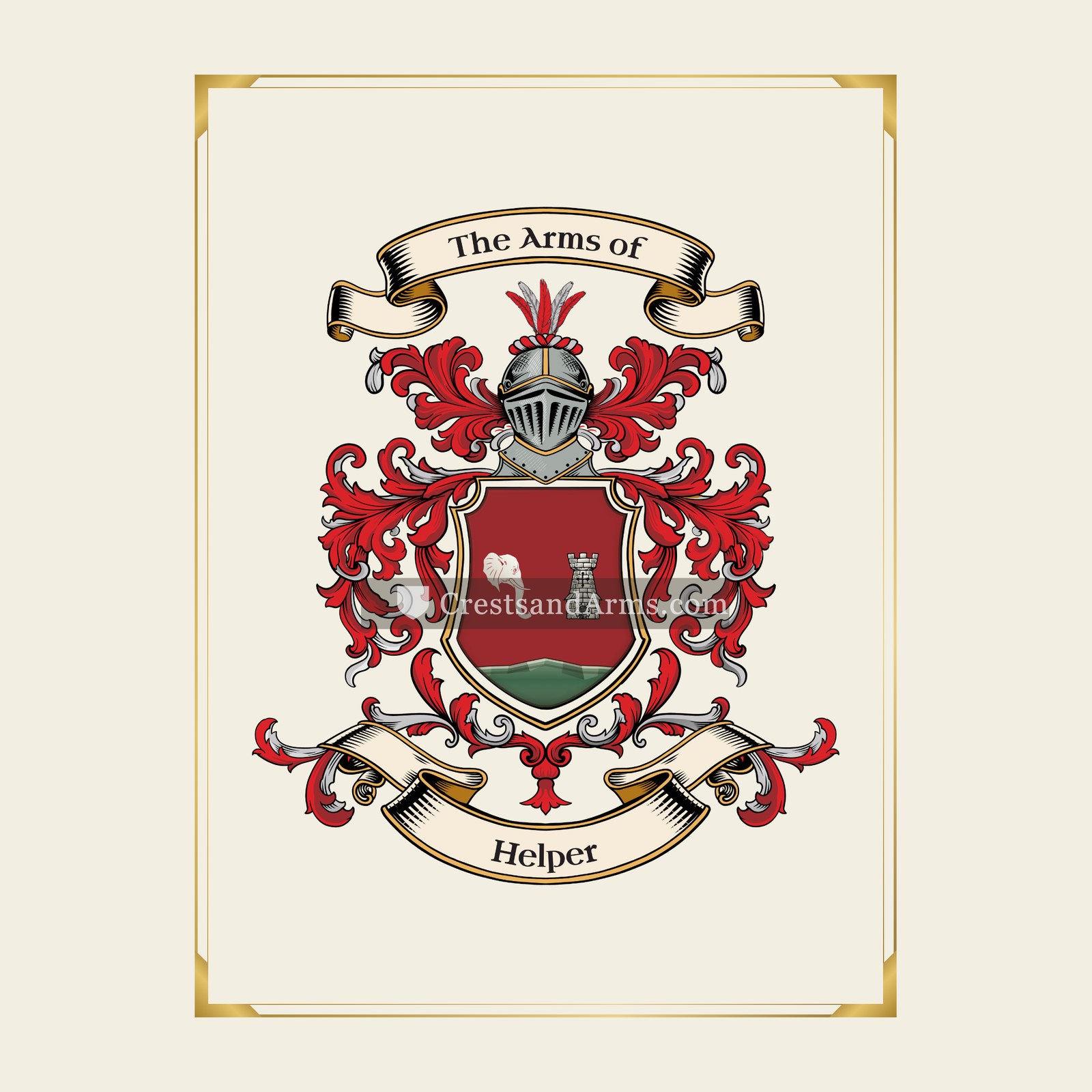 With gold border