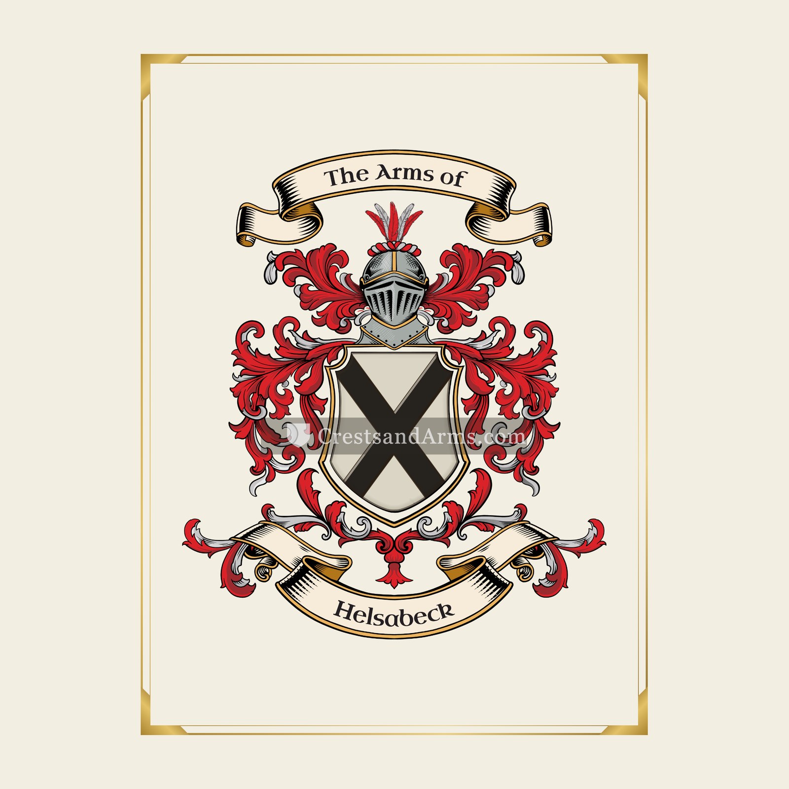 With gold border