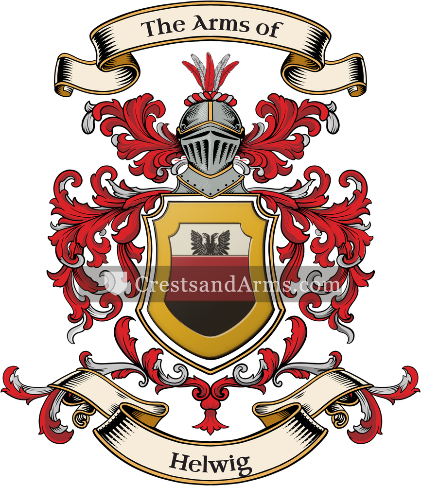 The Helwig coat of arms, drawn from the recorded blazon