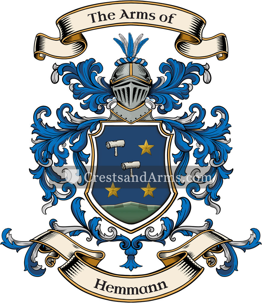 The Hemmann coat of arms, drawn from the recorded blazon
