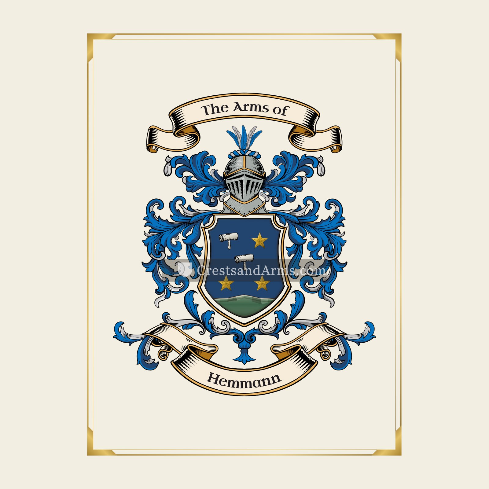 With gold border