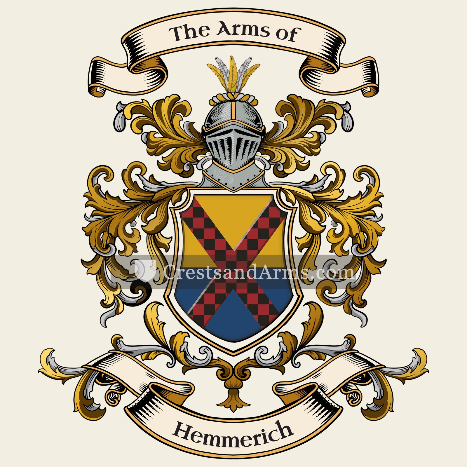 The Hemmerich coat of arms, drawn from the recorded blazon