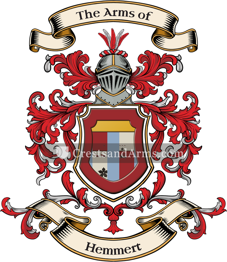 The Hemmert coat of arms, drawn from the recorded blazon