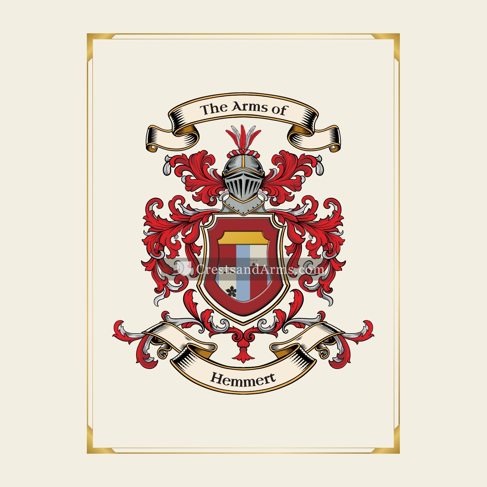 With gold border