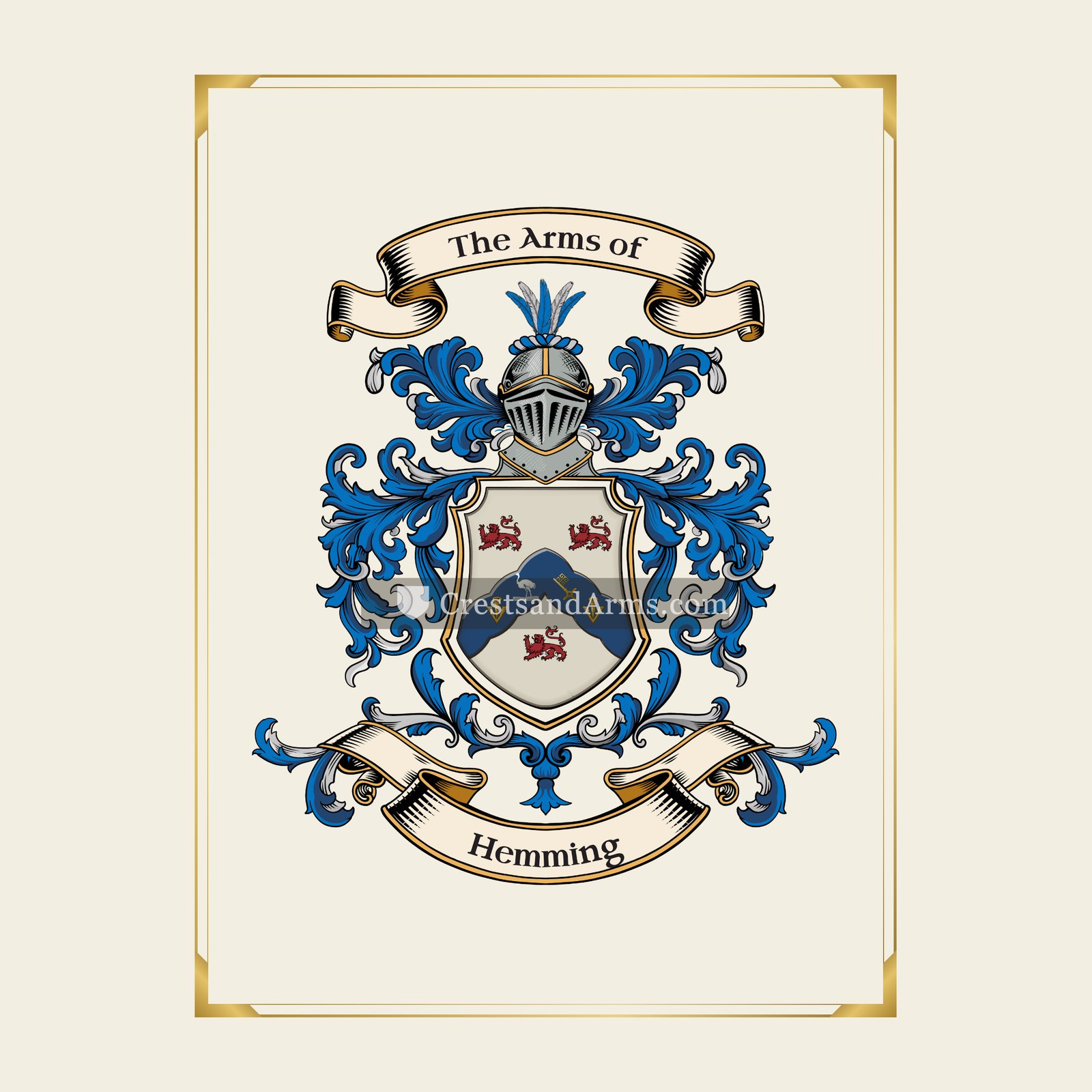 With gold border