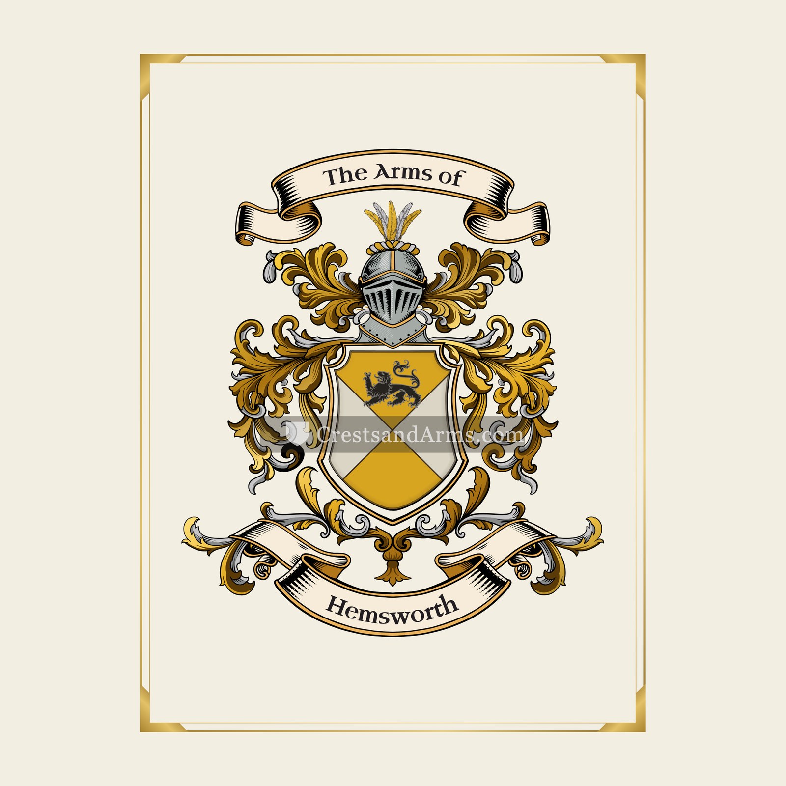 With gold border