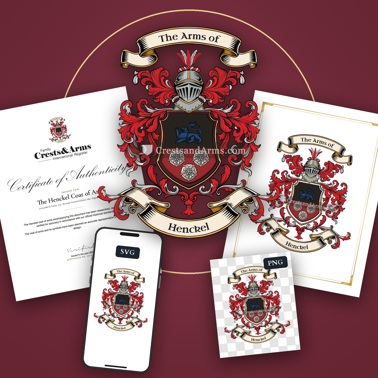 The Henckel arms on the coat of arms — digital pack