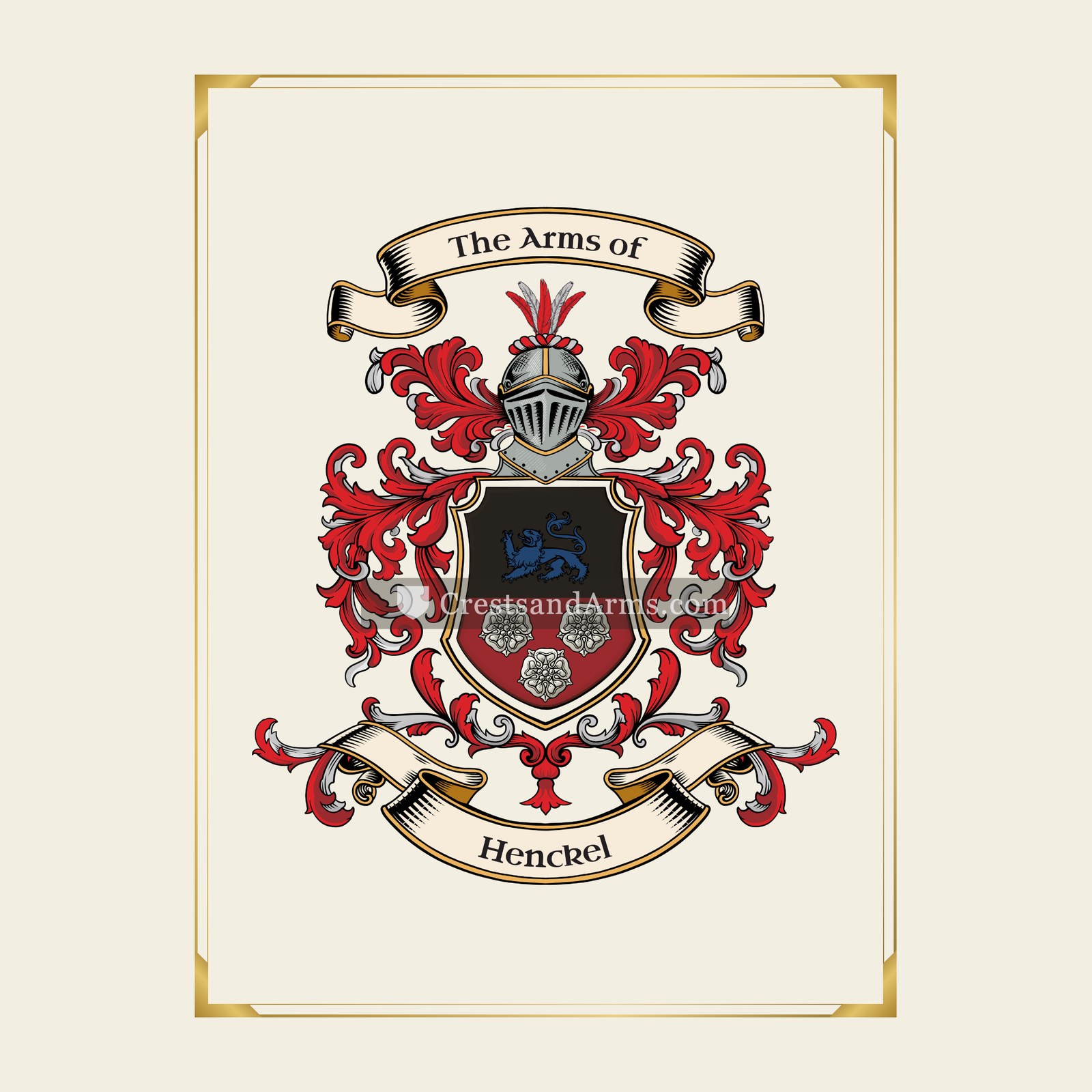 With gold border