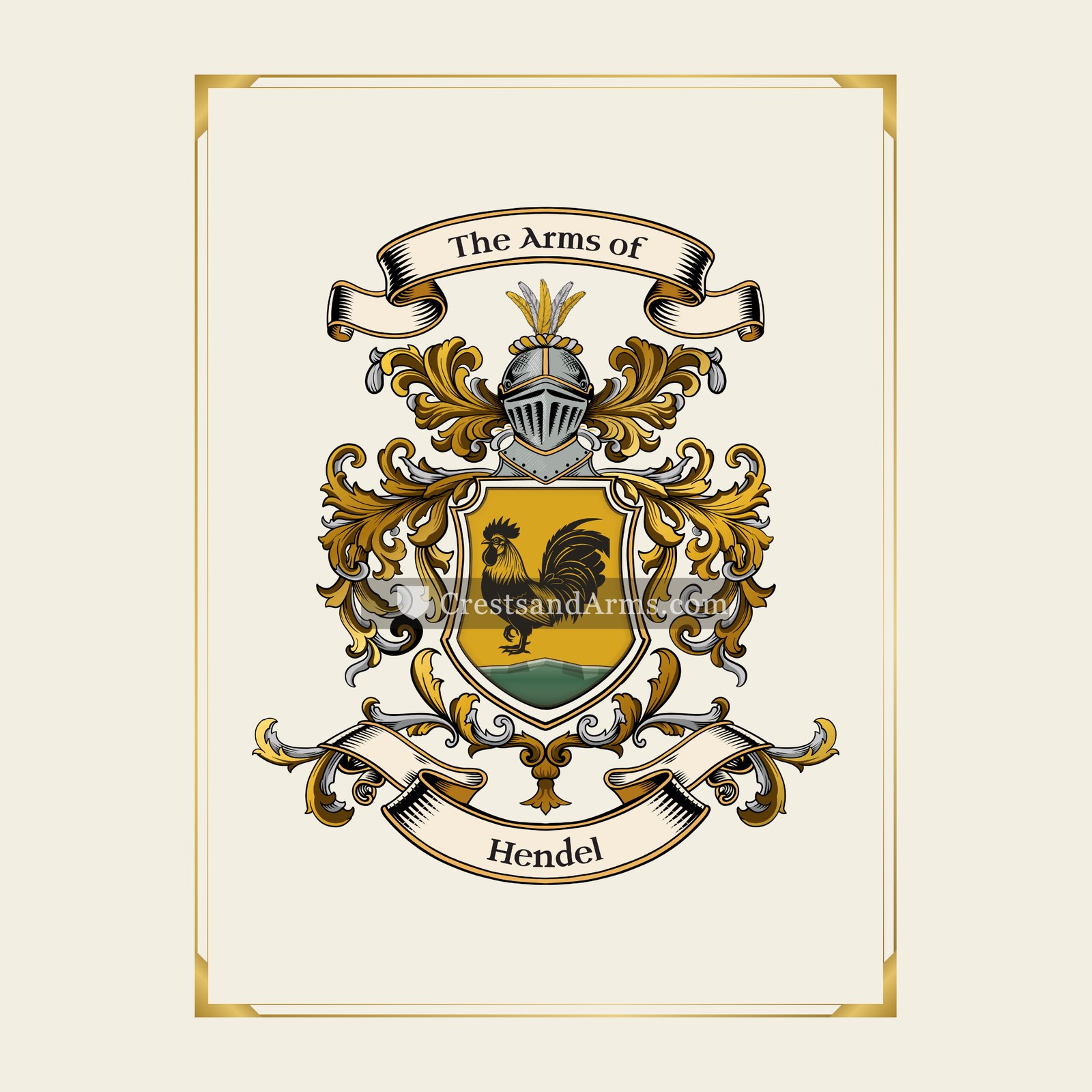 With gold border