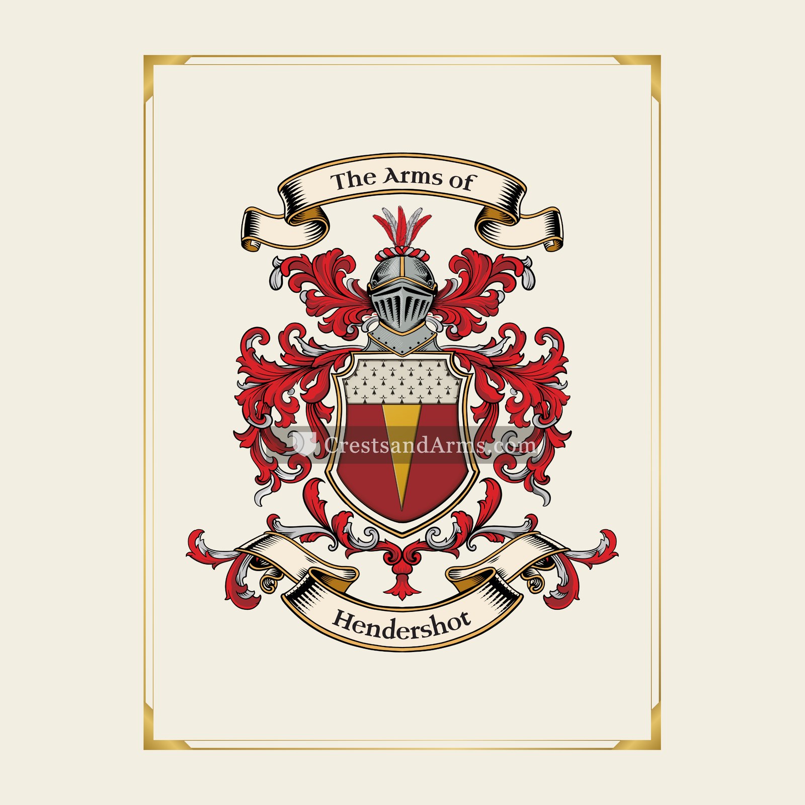 With gold border