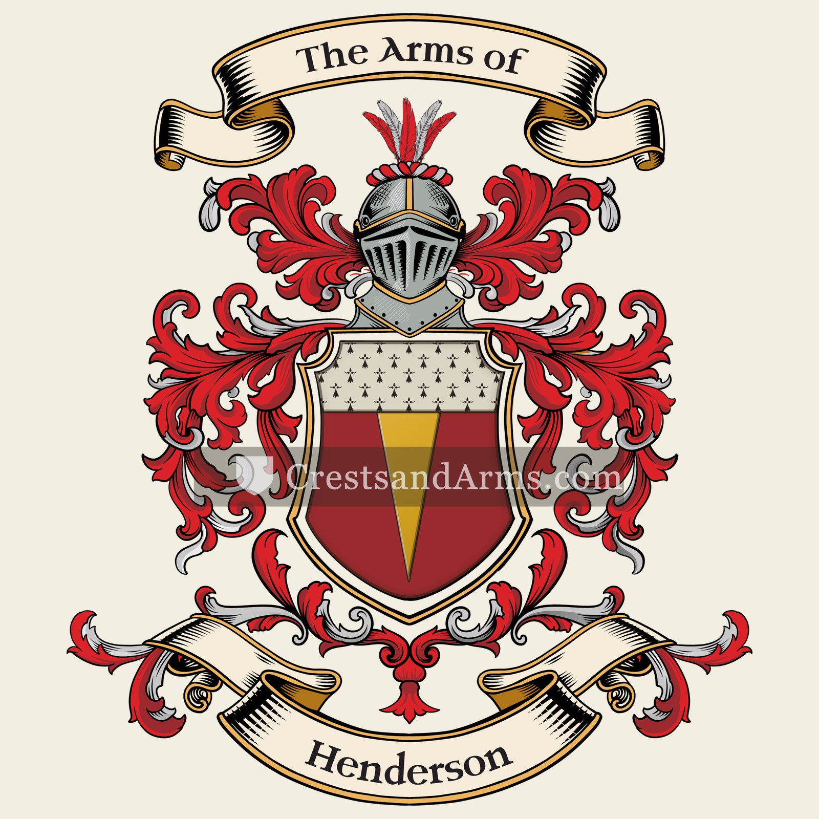 The Henderson coat of arms, drawn from the recorded blazon