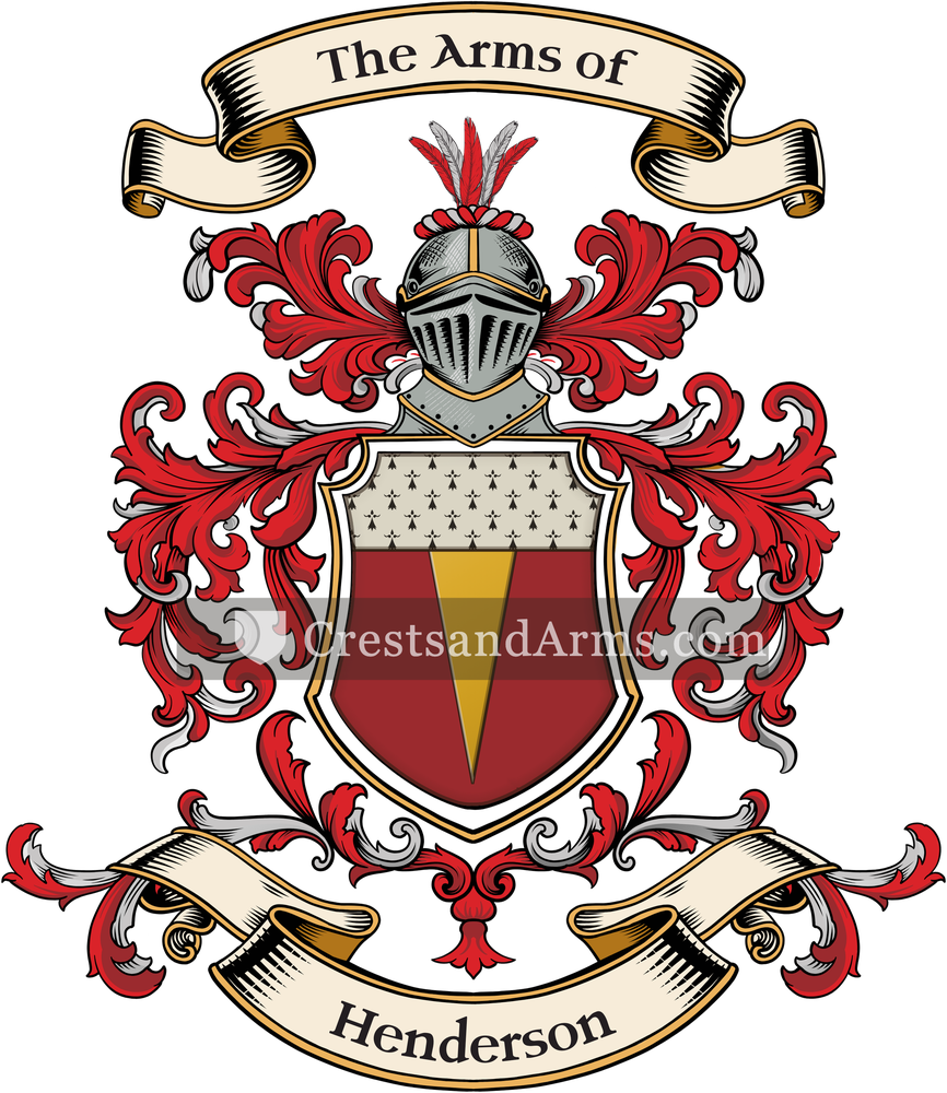 The Henderson coat of arms, drawn from the recorded blazon