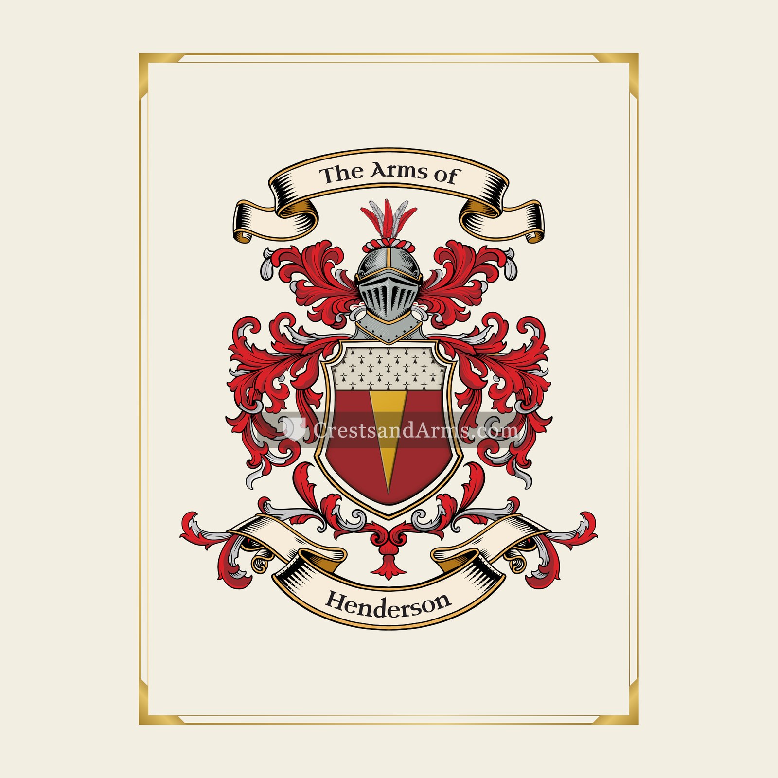 With gold border