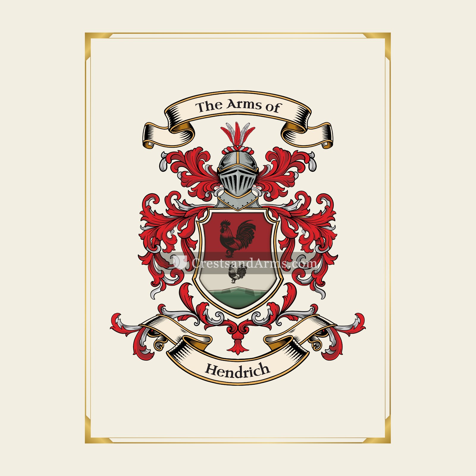 With gold border