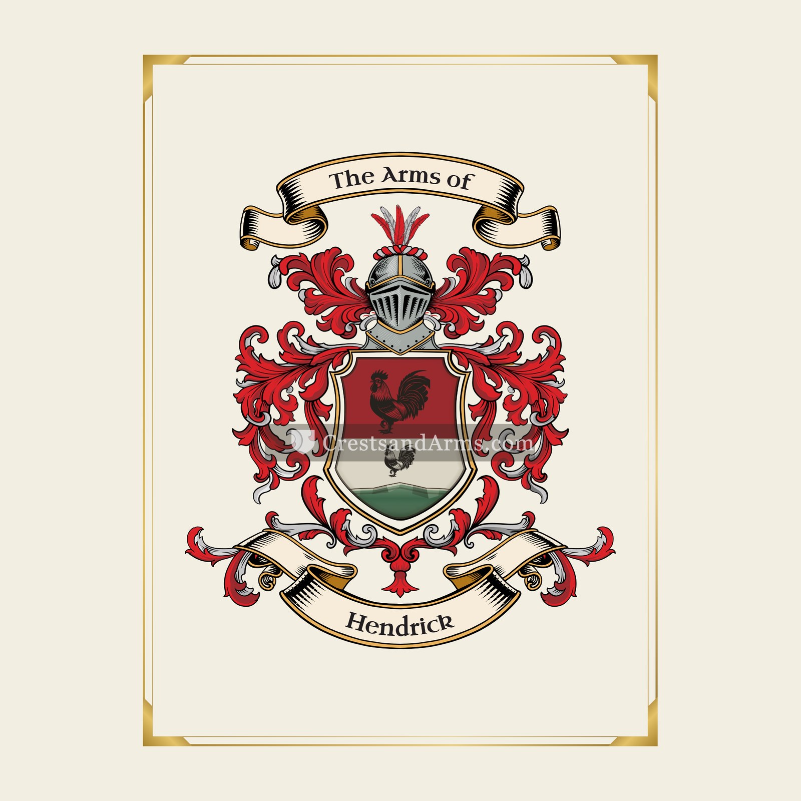 With gold border