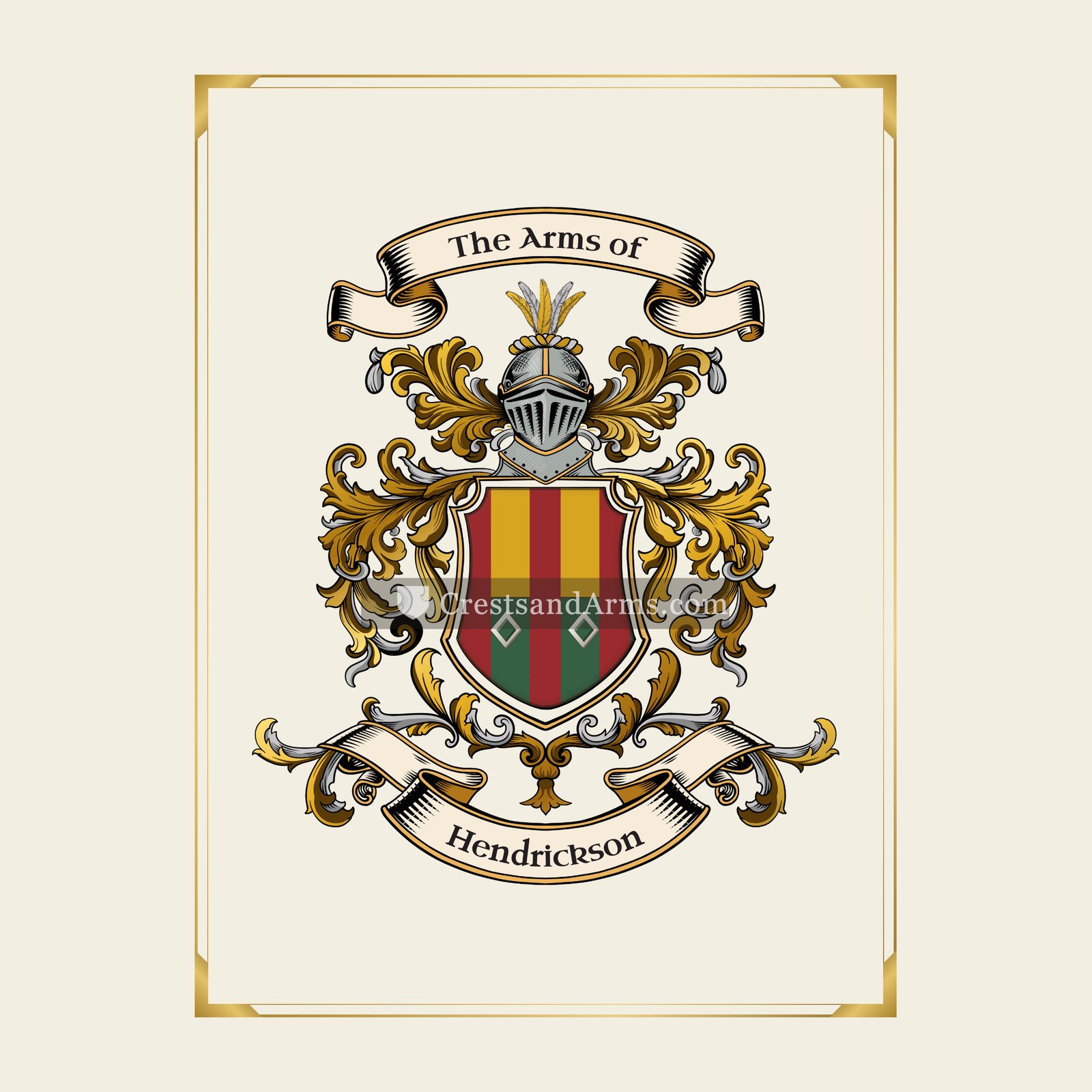 With gold border