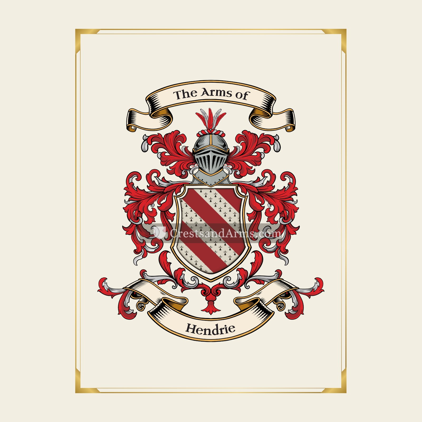 With gold border