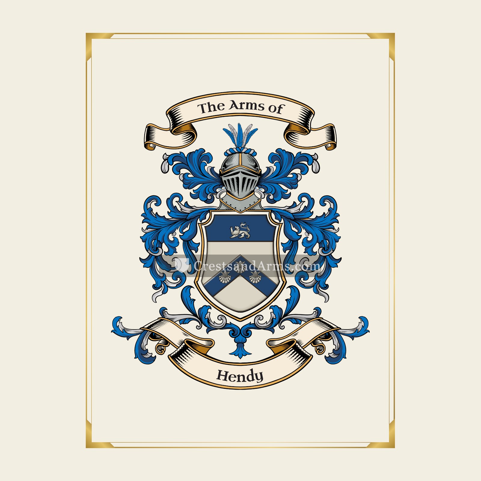 With gold border