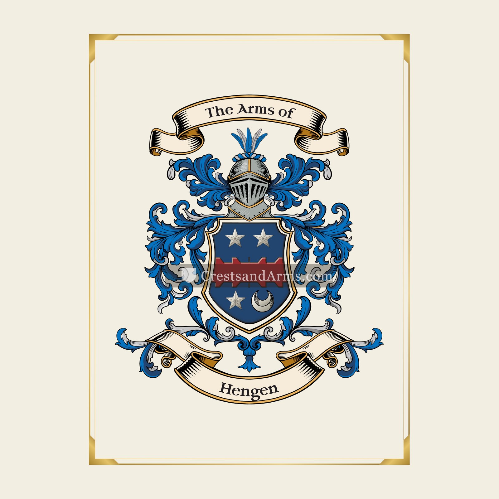 With gold border
