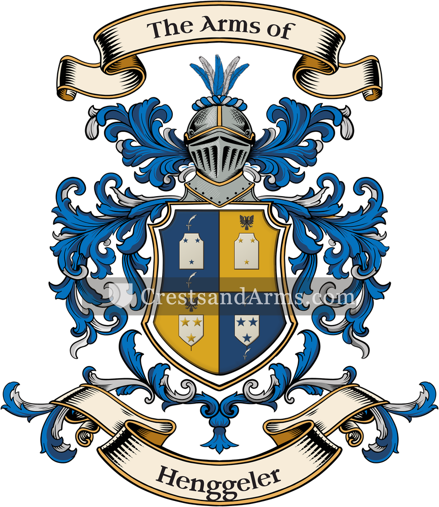 The Henggeler coat of arms, drawn from the recorded blazon