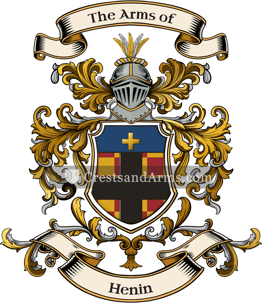 The Henin coat of arms, drawn from the recorded blazon
