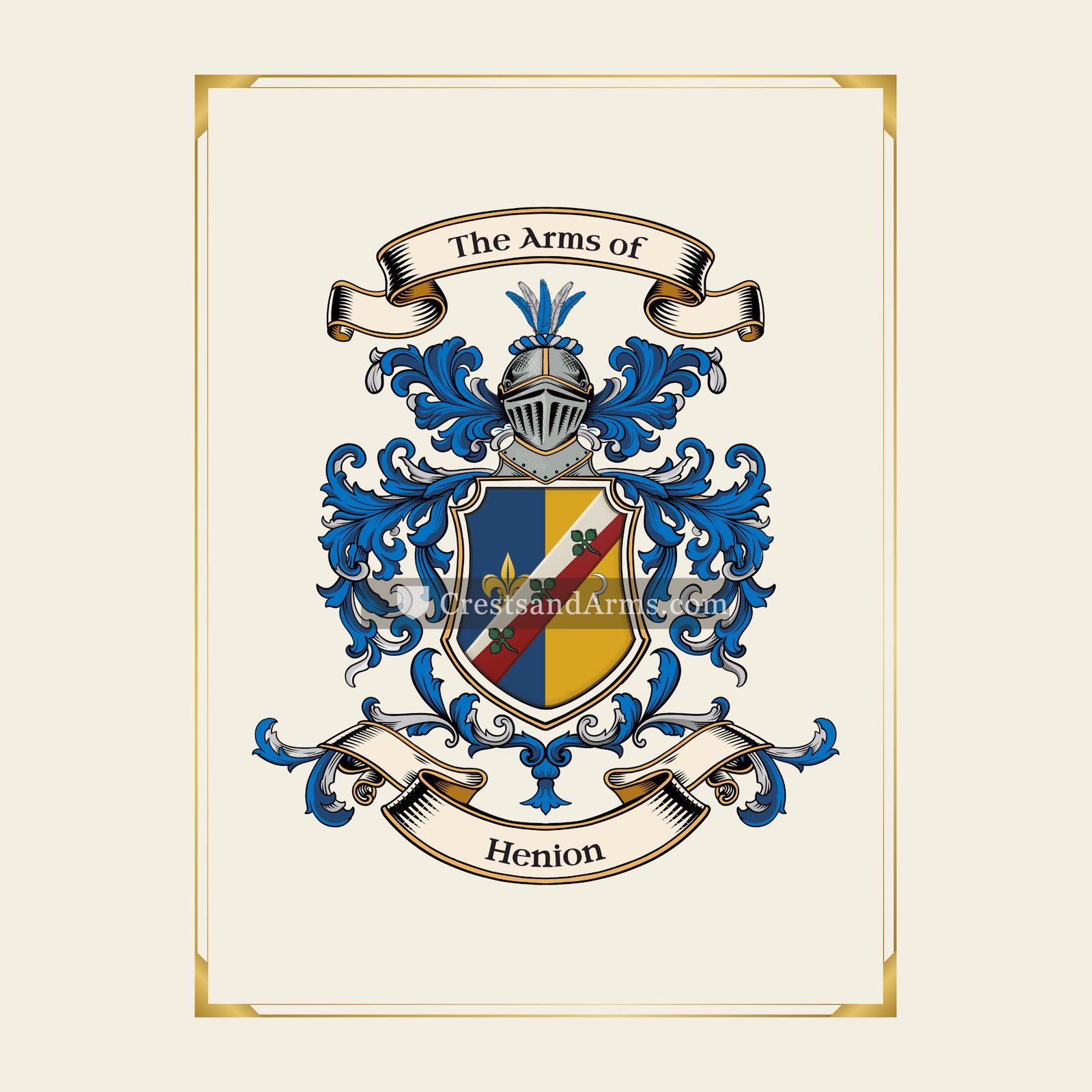 With gold border