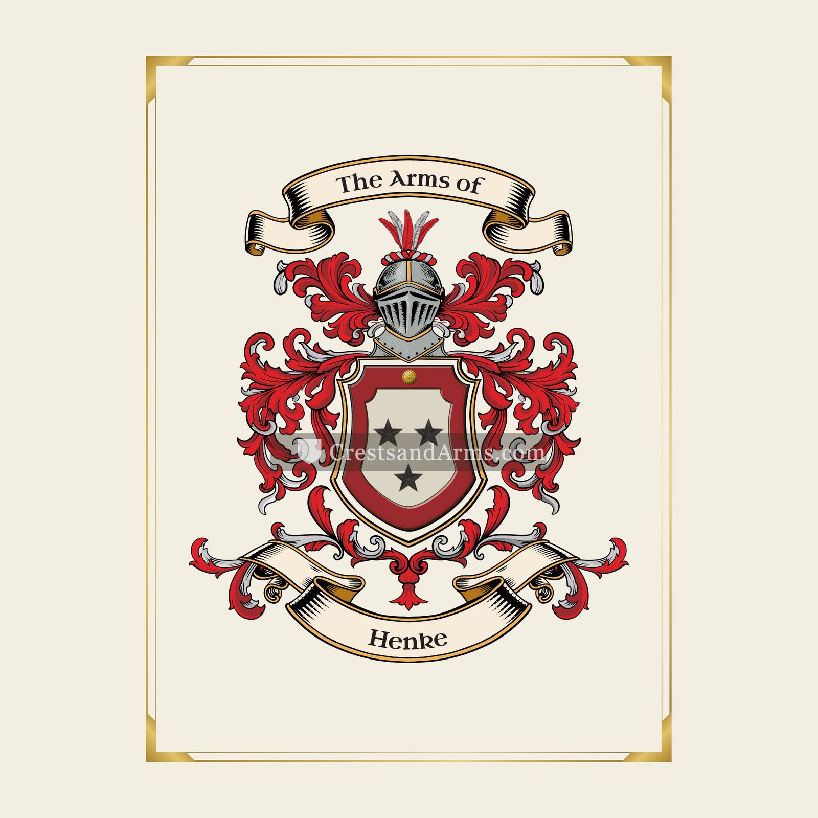 With gold border