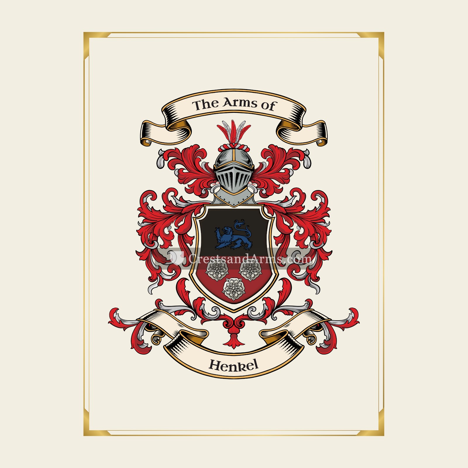 With gold border