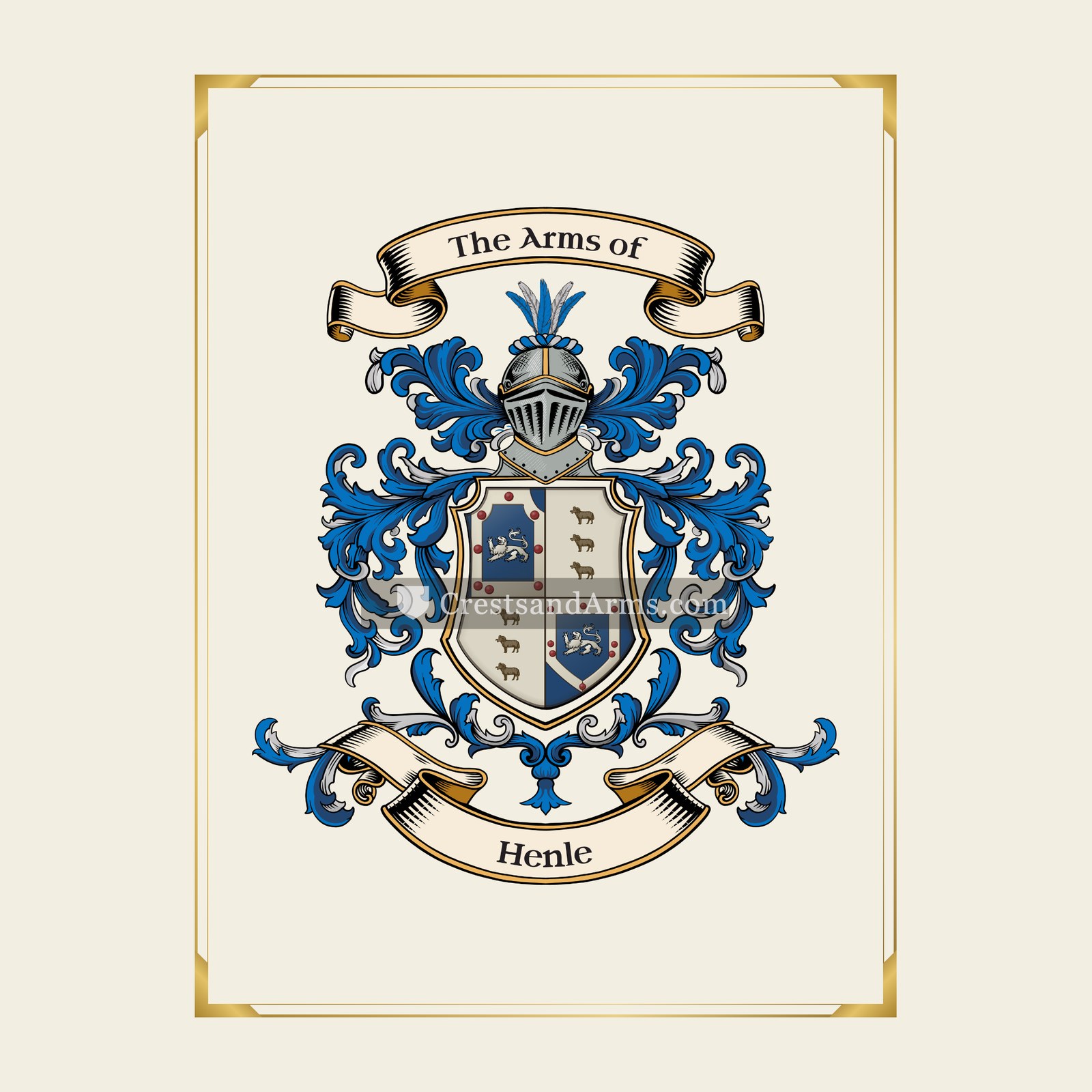 With gold border
