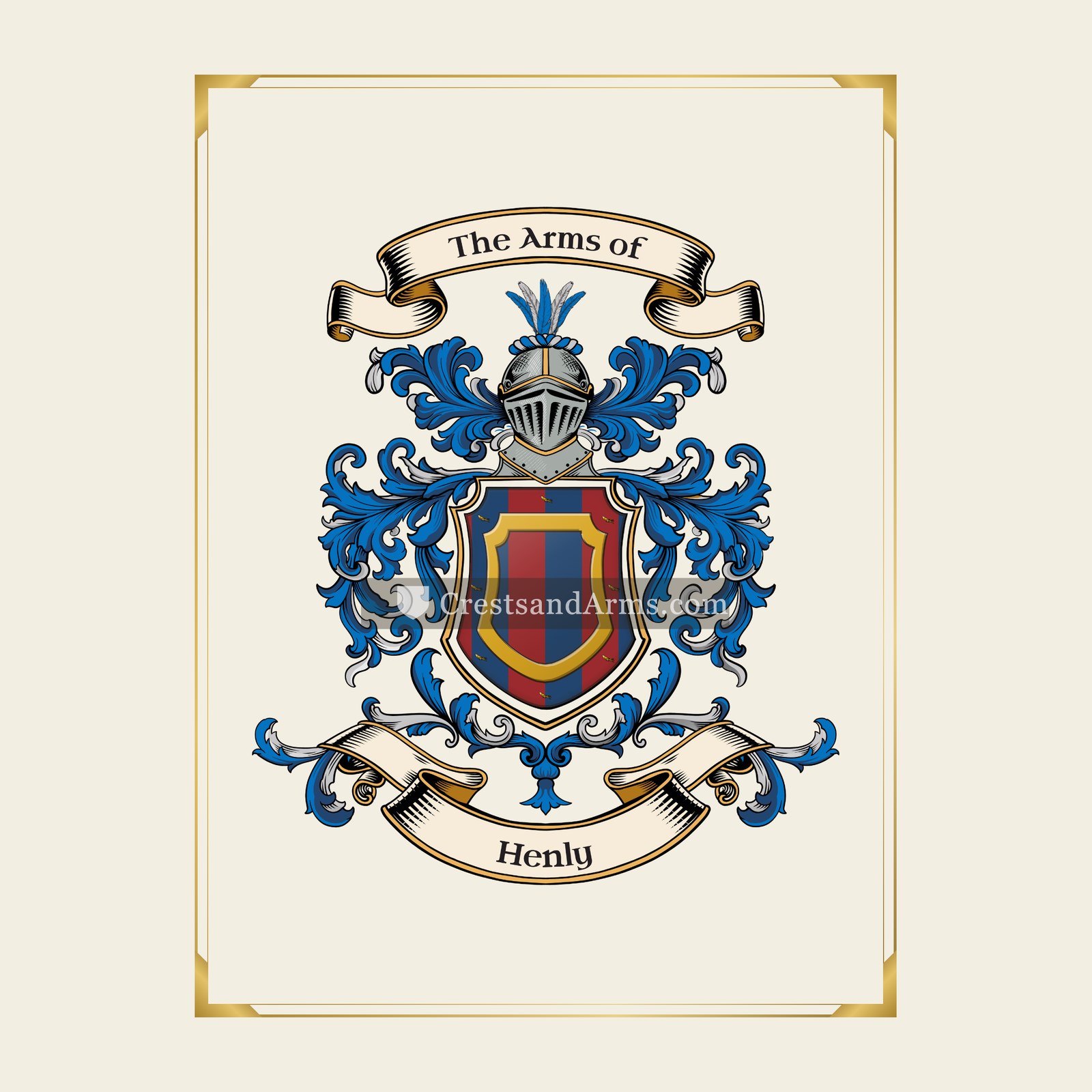 With gold border