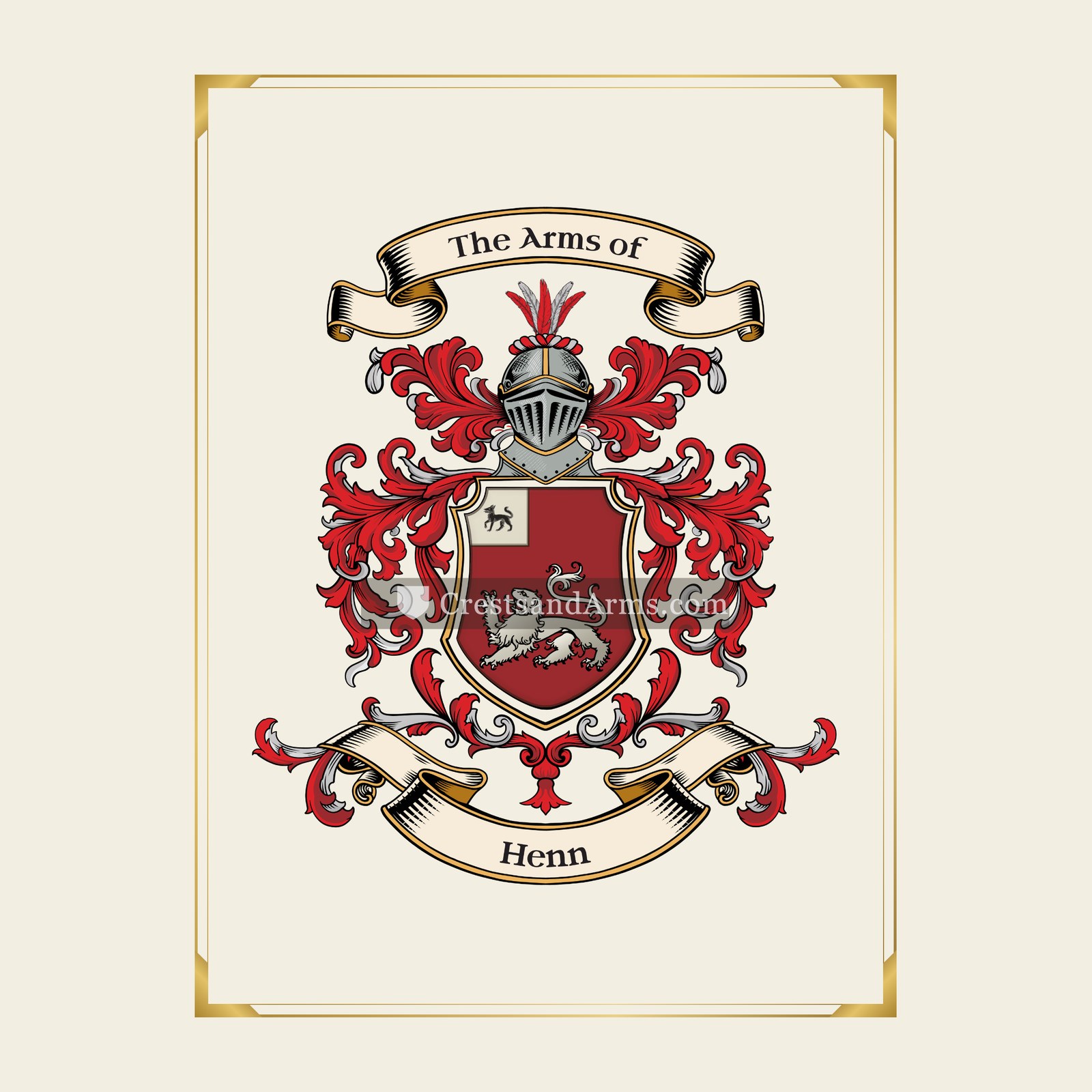 With gold border