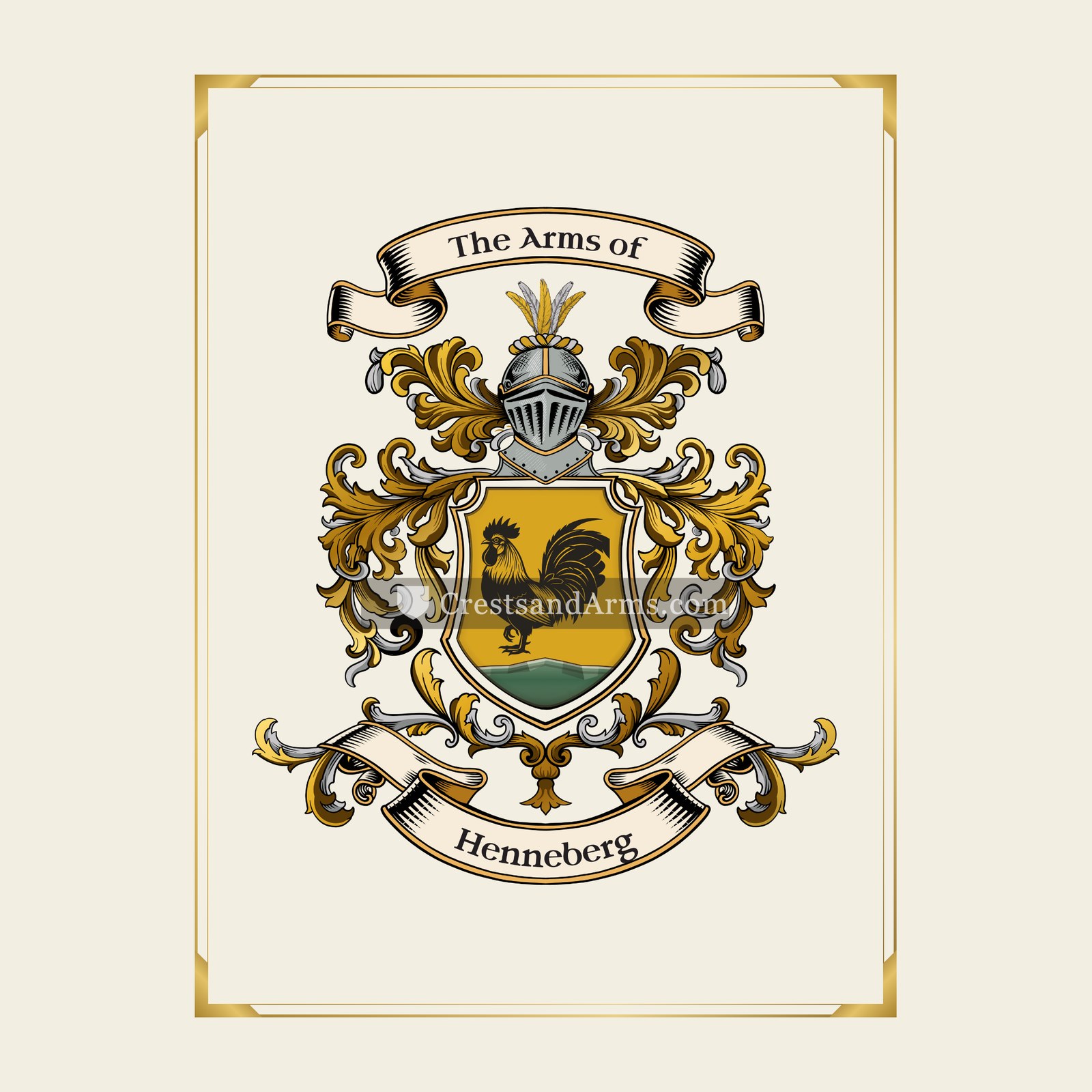 With gold border