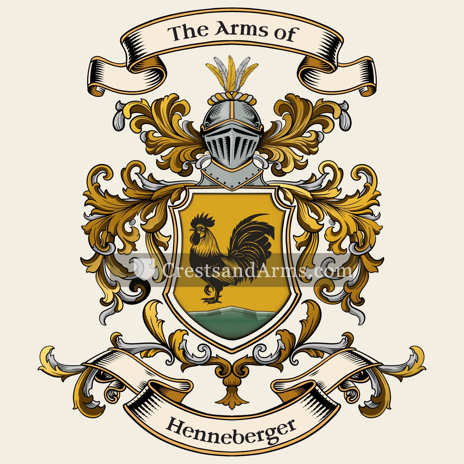 The Henneberger coat of arms, drawn from the recorded blazon