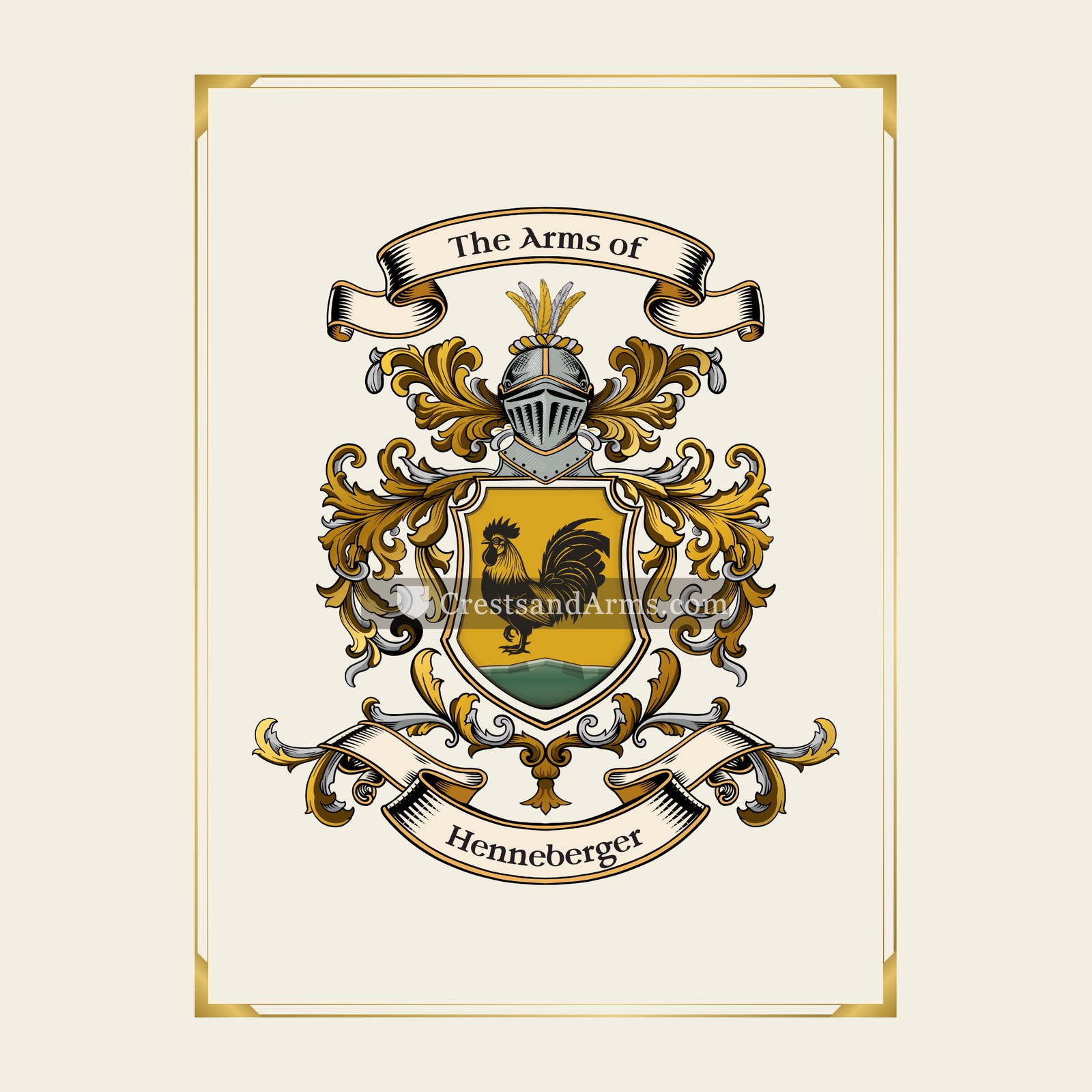 With gold border