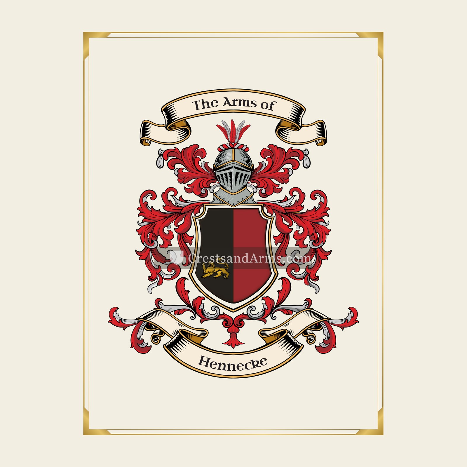 With gold border