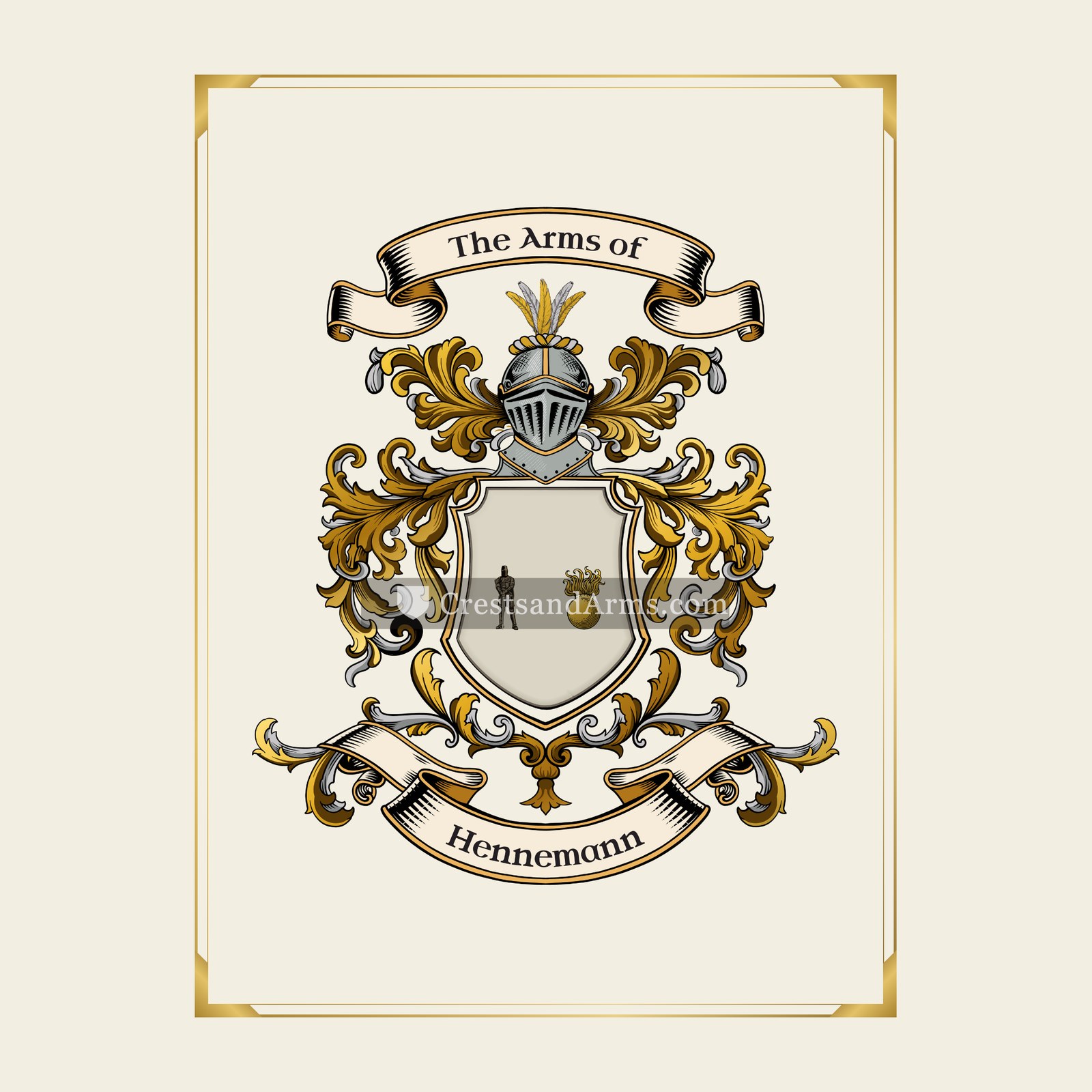 With gold border