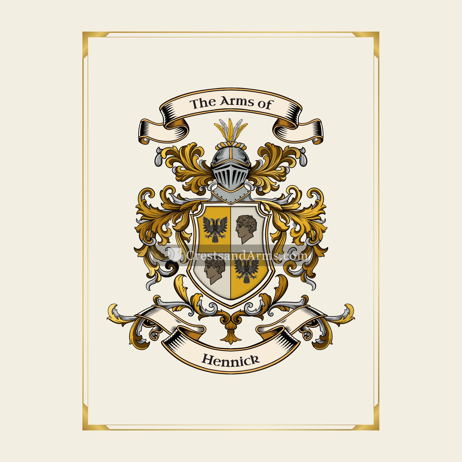 With gold border