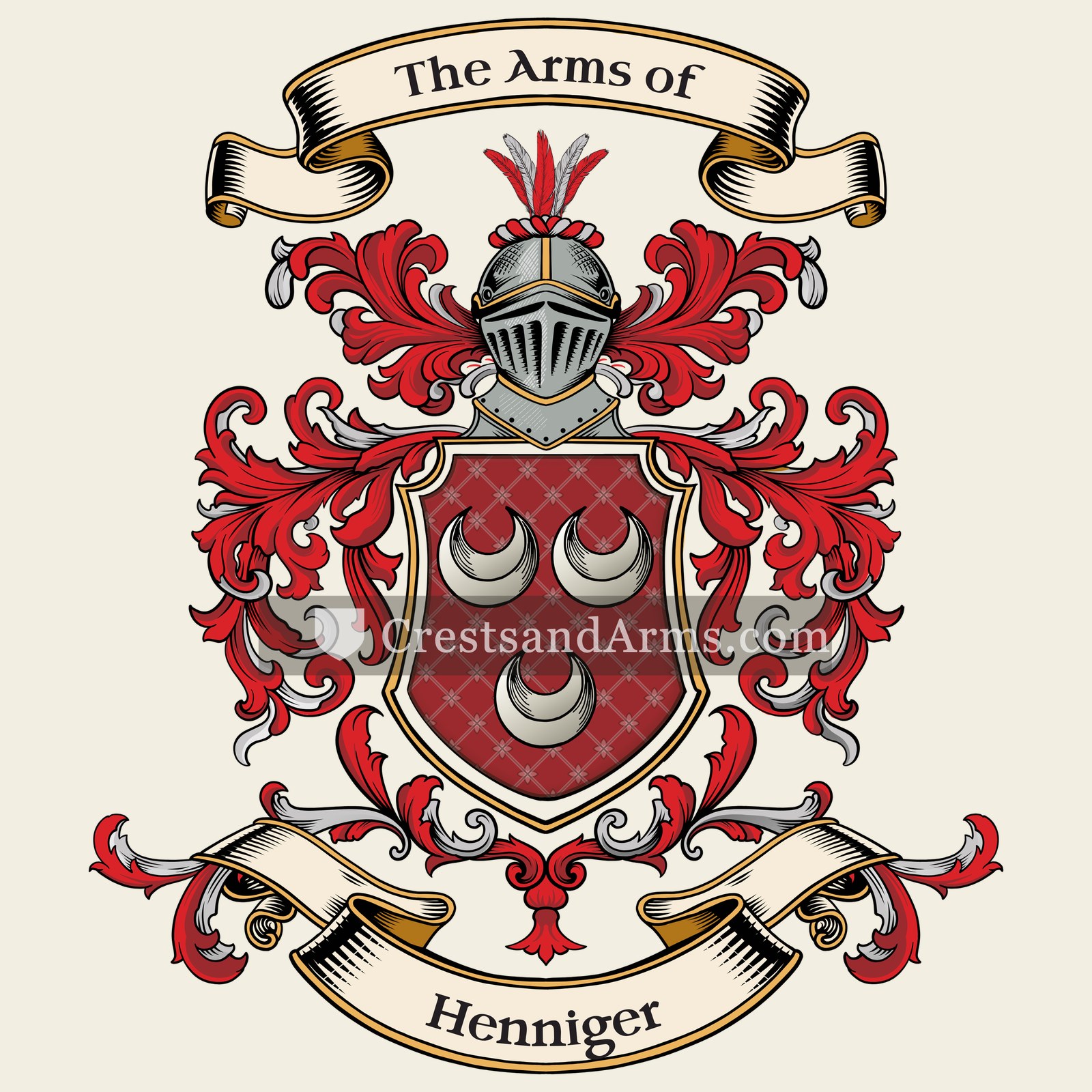 The Henniger coat of arms, drawn from the recorded blazon