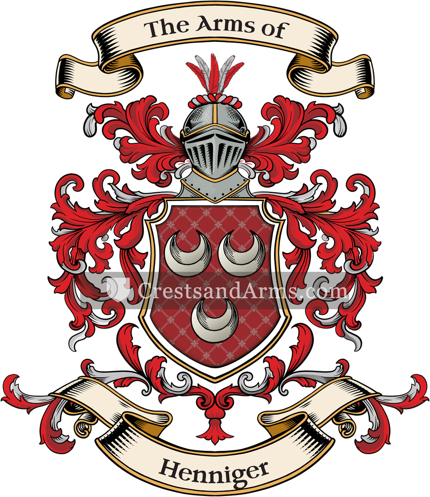 The Henniger coat of arms, drawn from the recorded blazon
