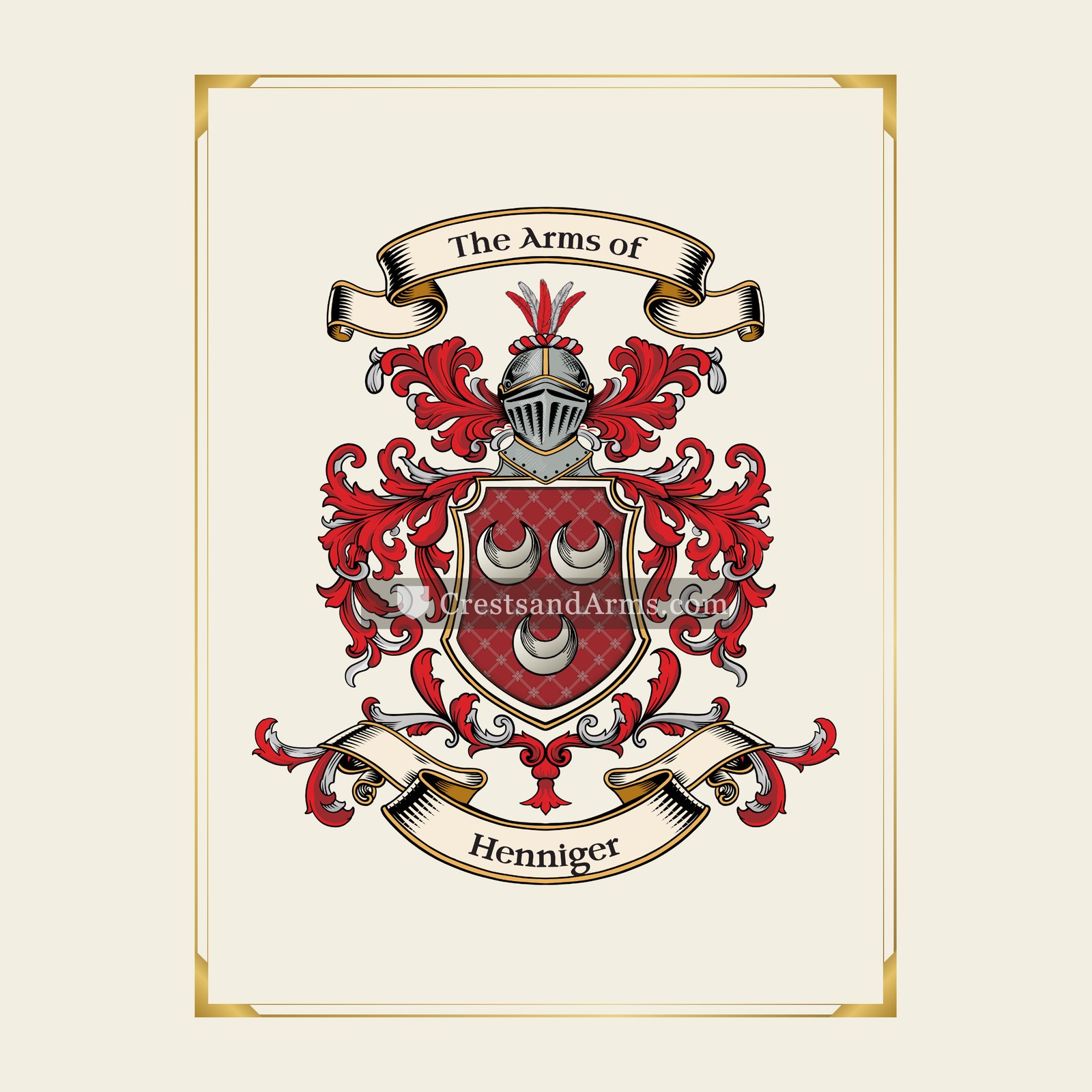 With gold border
