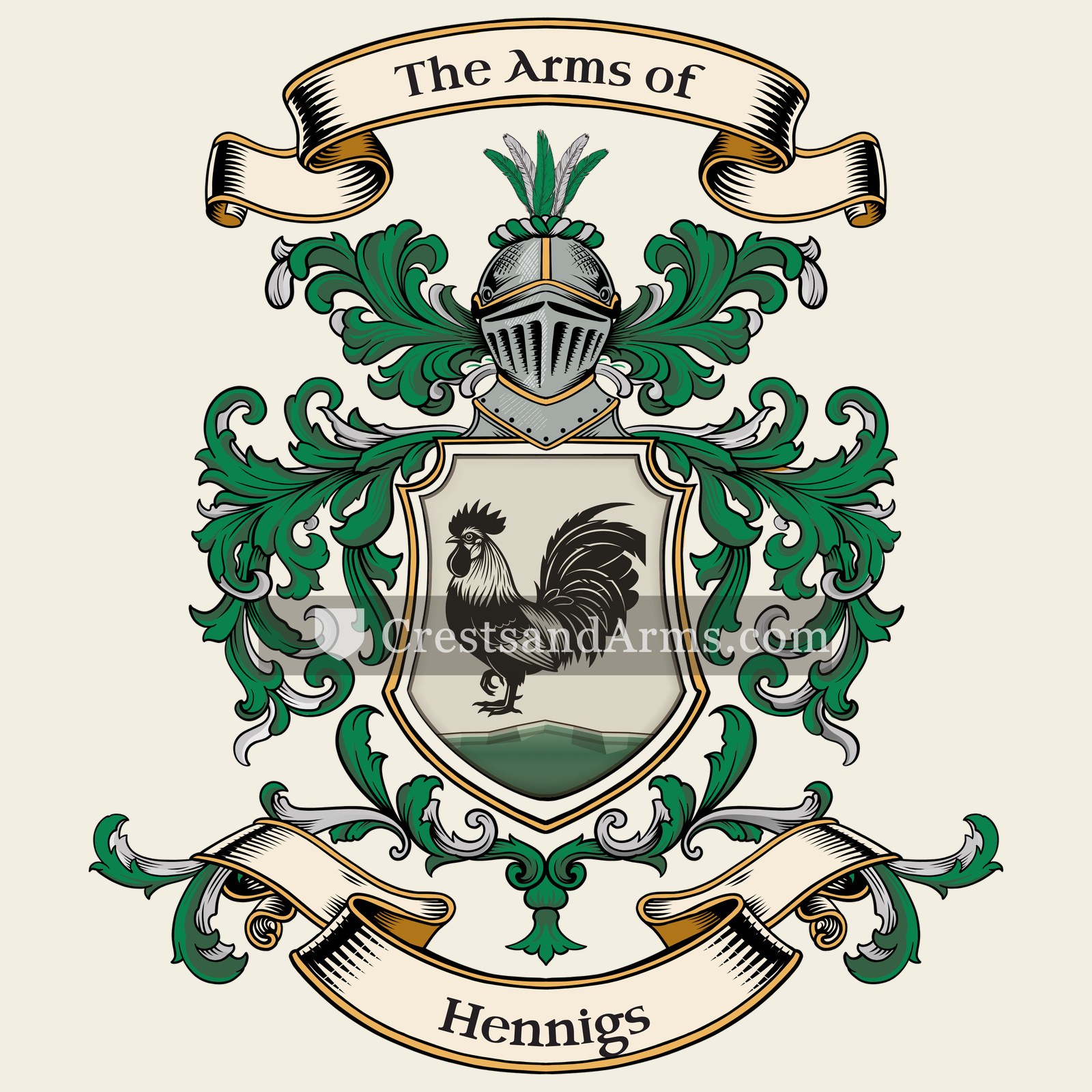 The Hennigs coat of arms, drawn from the recorded blazon